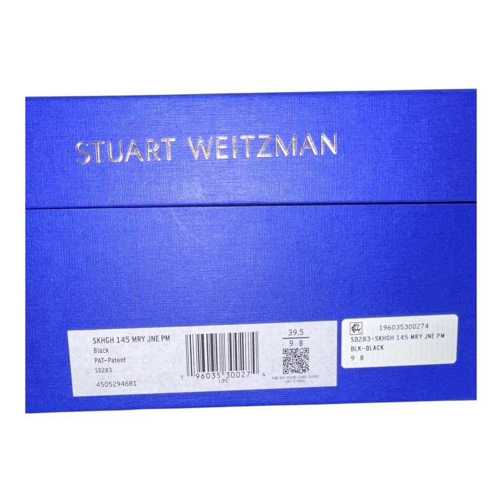 Stuart Weitzman Skyhigh 145 Mary Jane Platform Pumps Black Patent 9B New in Box - Picture 13 of 14